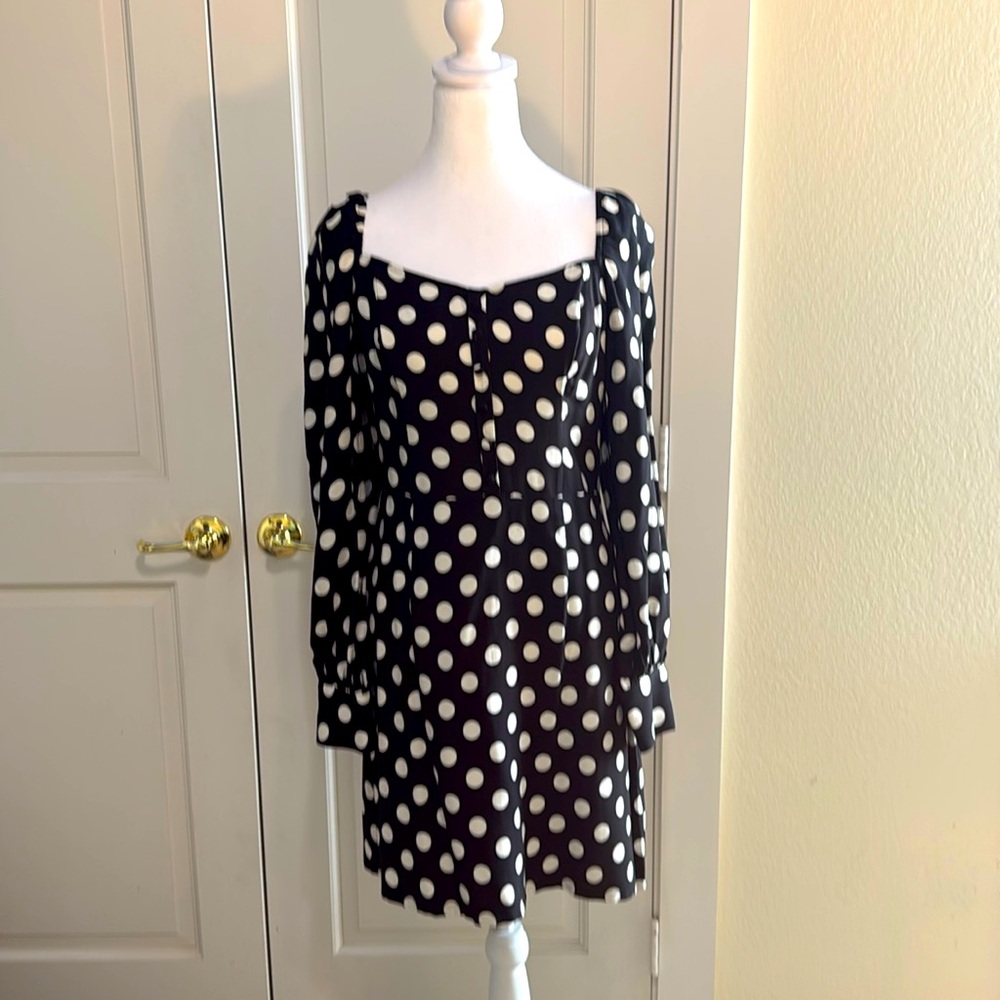 Black and white polkadot dress from JustFab size medium.